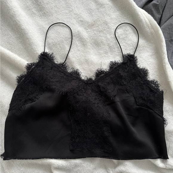 stradivarius Tops - Black Satin Cami - Stradivarius